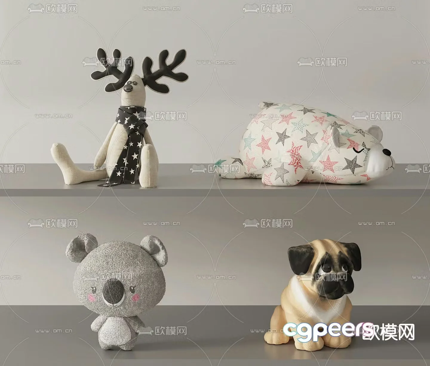 Modern animal stuffed toy 3d model