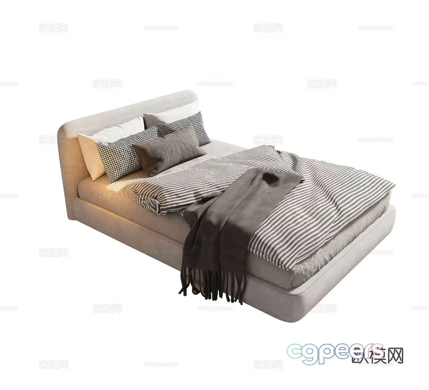 Modern single bed 3d model