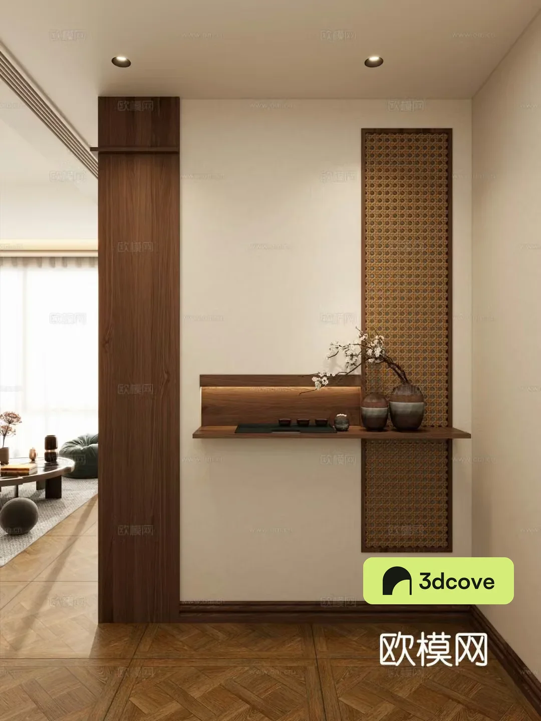 New Chinese style entrance hall decorative entrance aisle