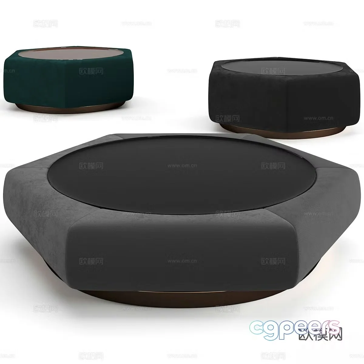 Modern light luxury fabric coffee table 3D model