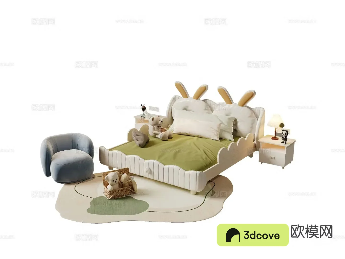 Modern children’s bed daughter’s bed cartoon rabbit