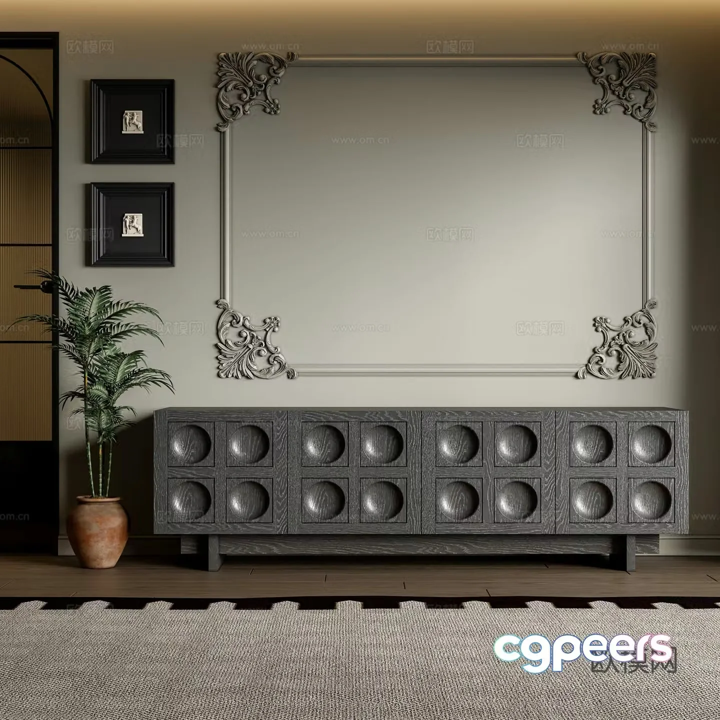 Middle-aged TV cabinet 3D model