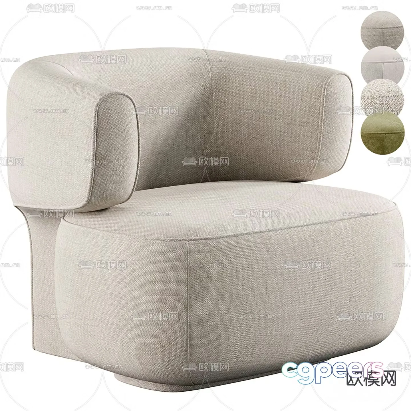 Italian style leisure sofa armchair 3d model