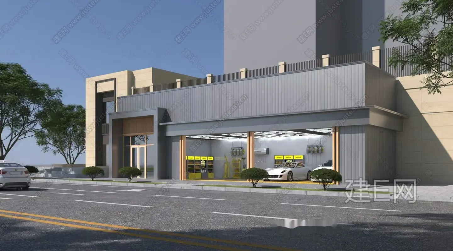 Modern Commercial Building 3D Model – 10553 – VRAY Render