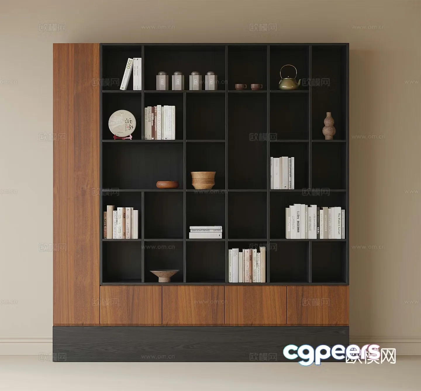 Modern bookcase 3d model