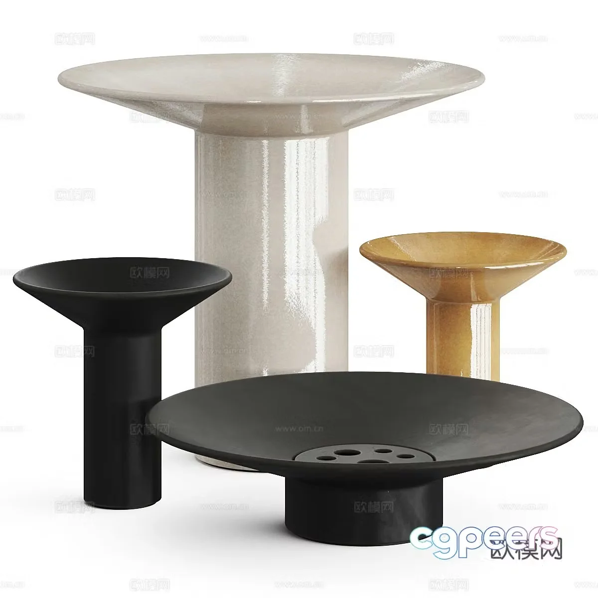 New Chinese ceramic side table 3D model
