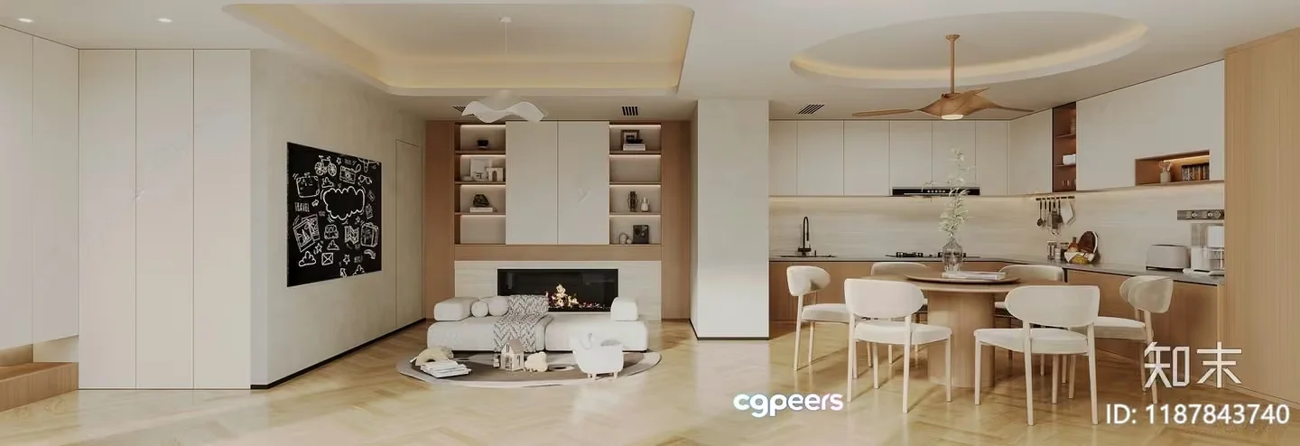 Modern Living Room 3D Model – 11011 – CORONA Render