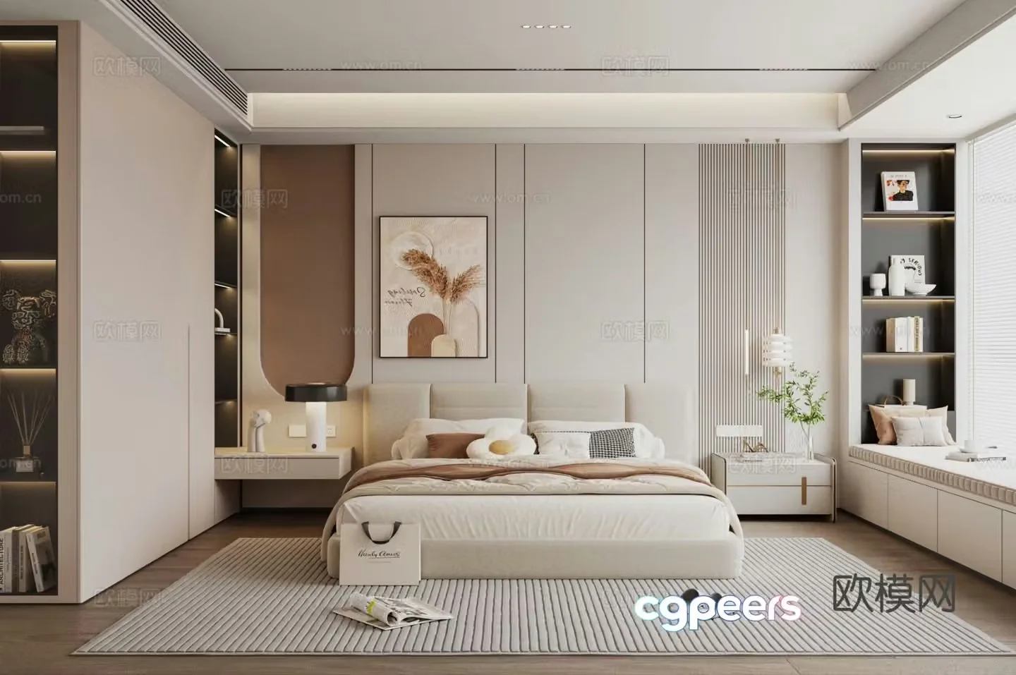Creamy Bedroom Master Bedroom 3D Model