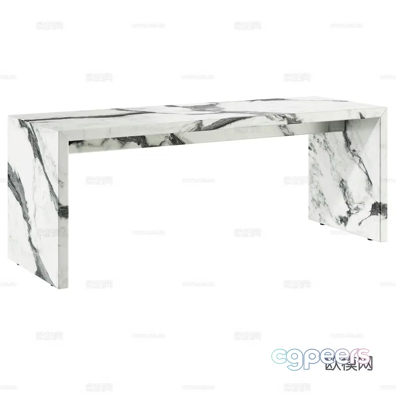 Audo Minimalist Bench Marble Bench Stone Bench Shoe Change Stool Sofa Stool 3D Model