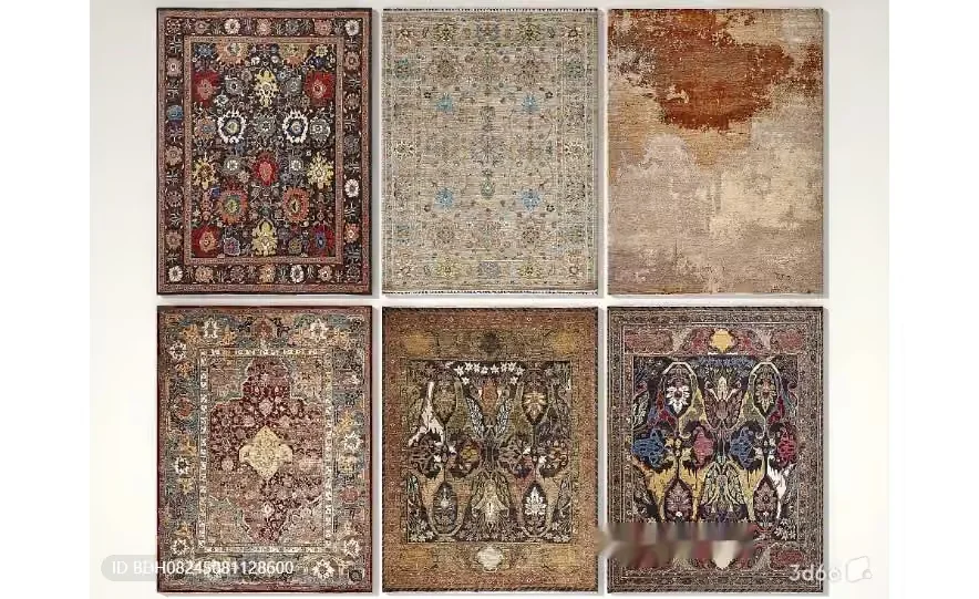 Vintage Patterned Rugs 3D Model – 694 – VRAY Render