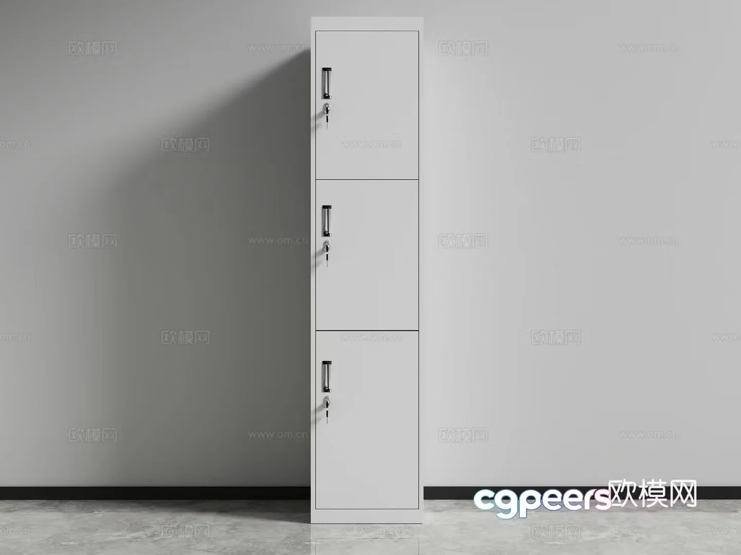 Locker combination lock file cabinet safe cabinet three door cabinet 3d model