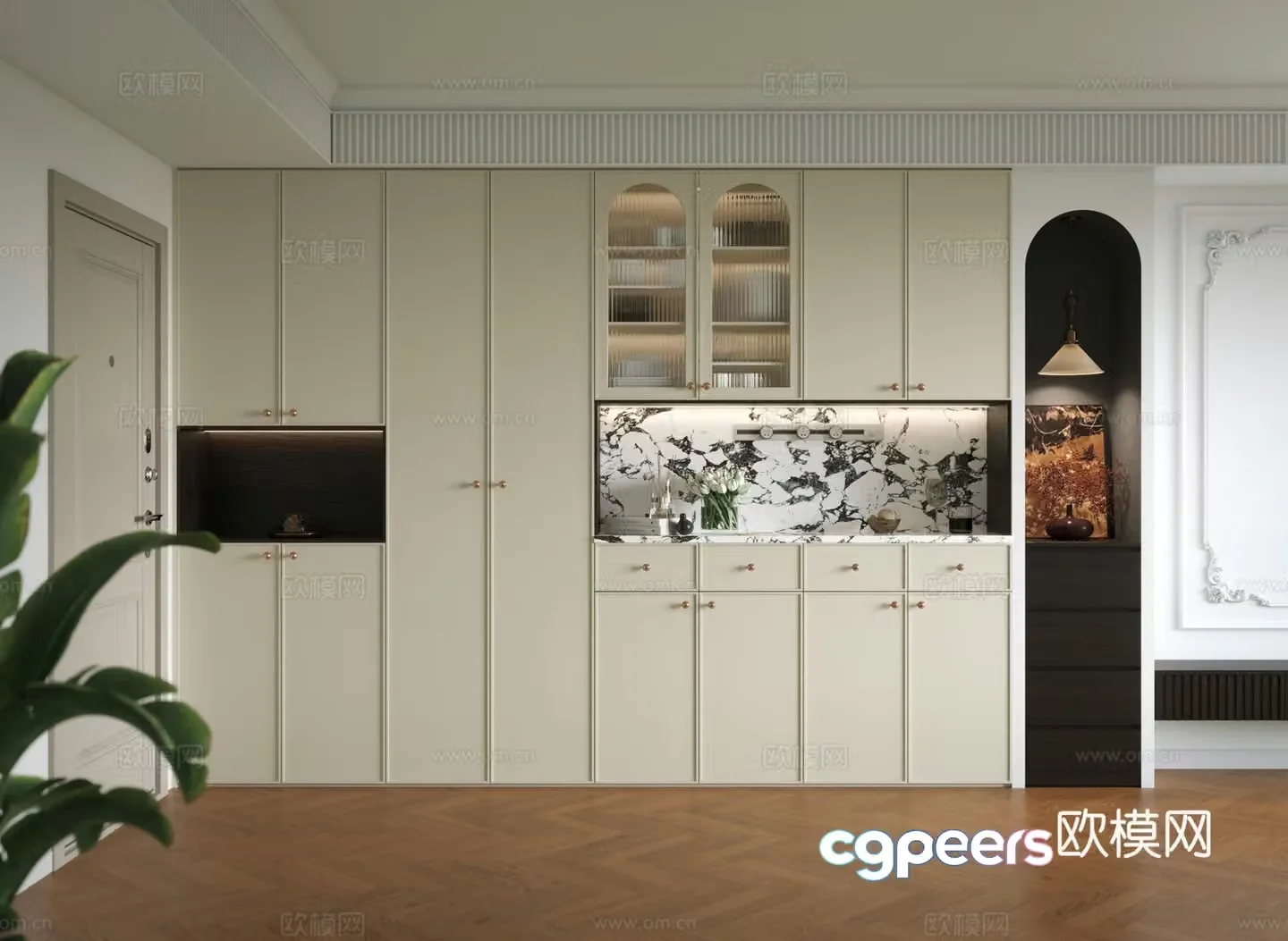 Middle-aged shoe cabinet Middle-aged side cabinet Middle-aged shoe cabinet dining side cabinet Middle-aged style end view cabinet 3D model