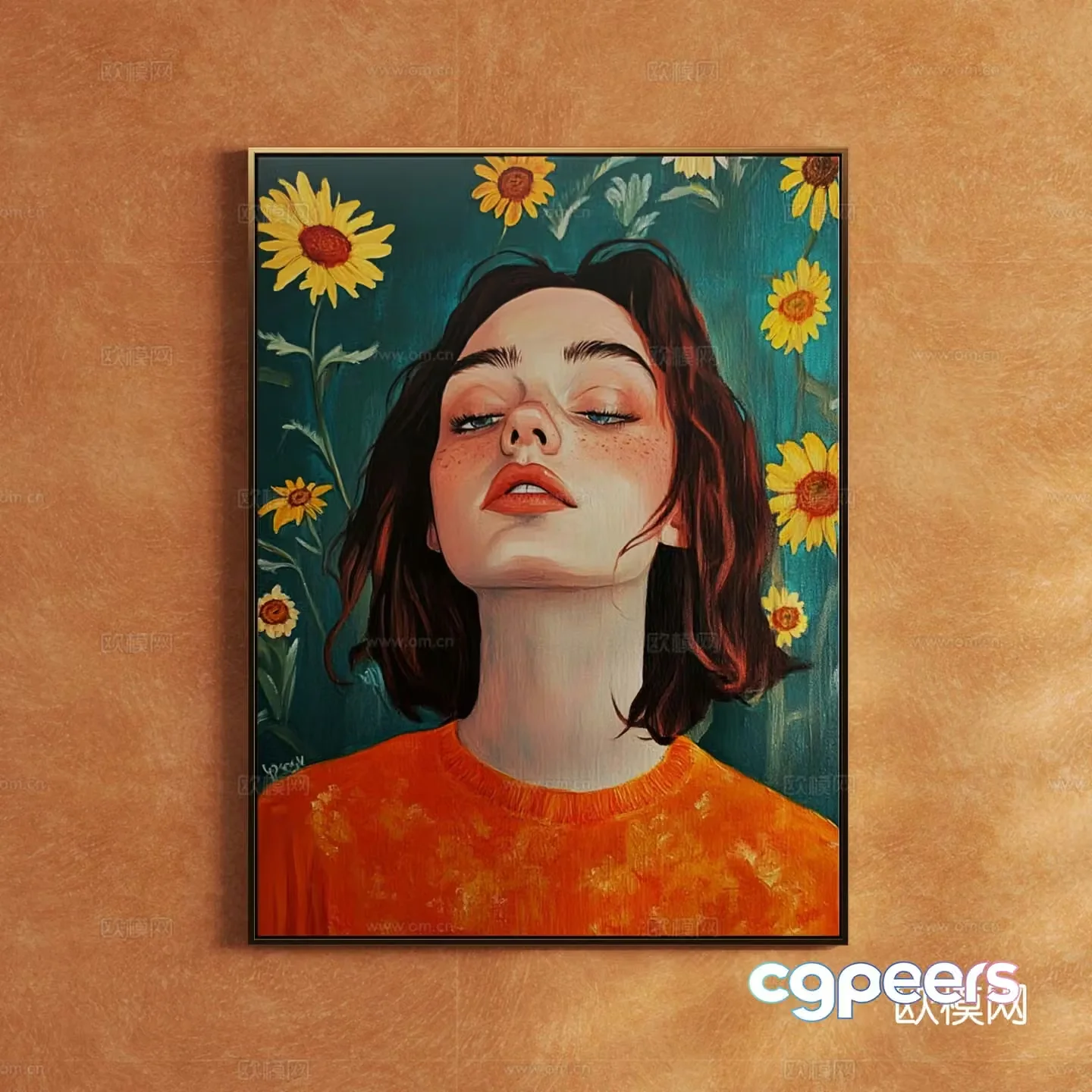 Modern creative oil painting art painting decorative painting 3D model