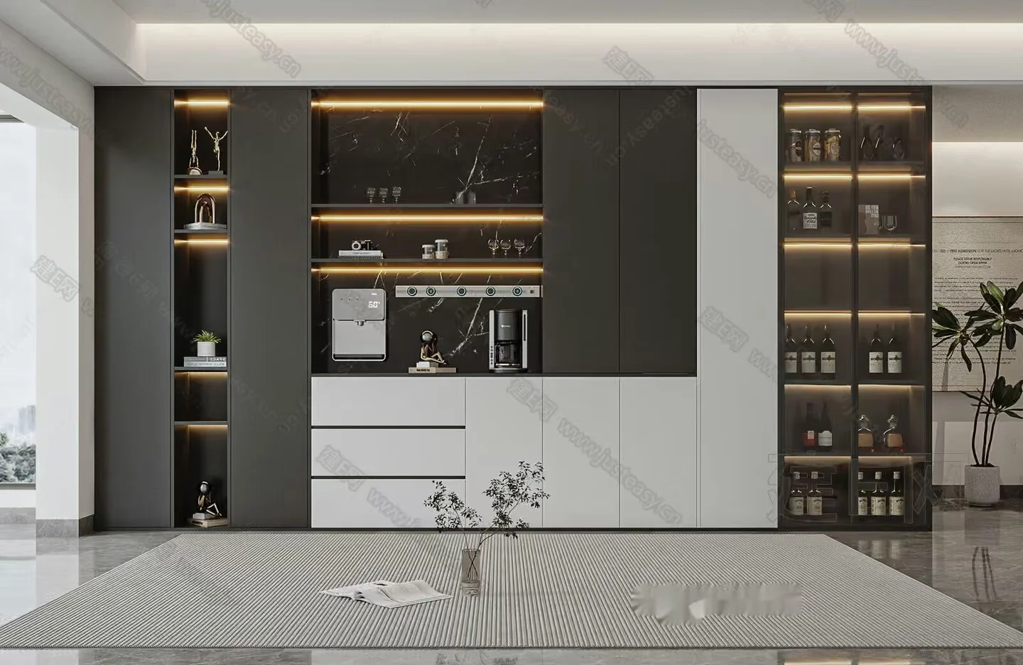 Modern Kitchen Design 3D Model – 16563 – VRAY Render