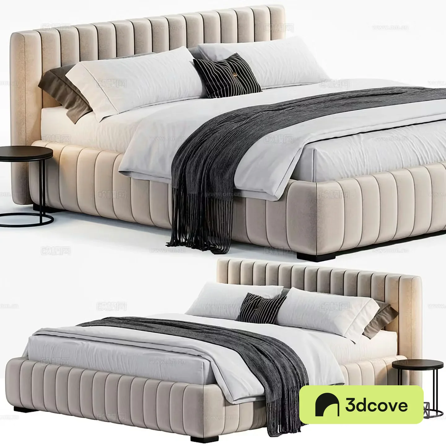 Light luxury double bed