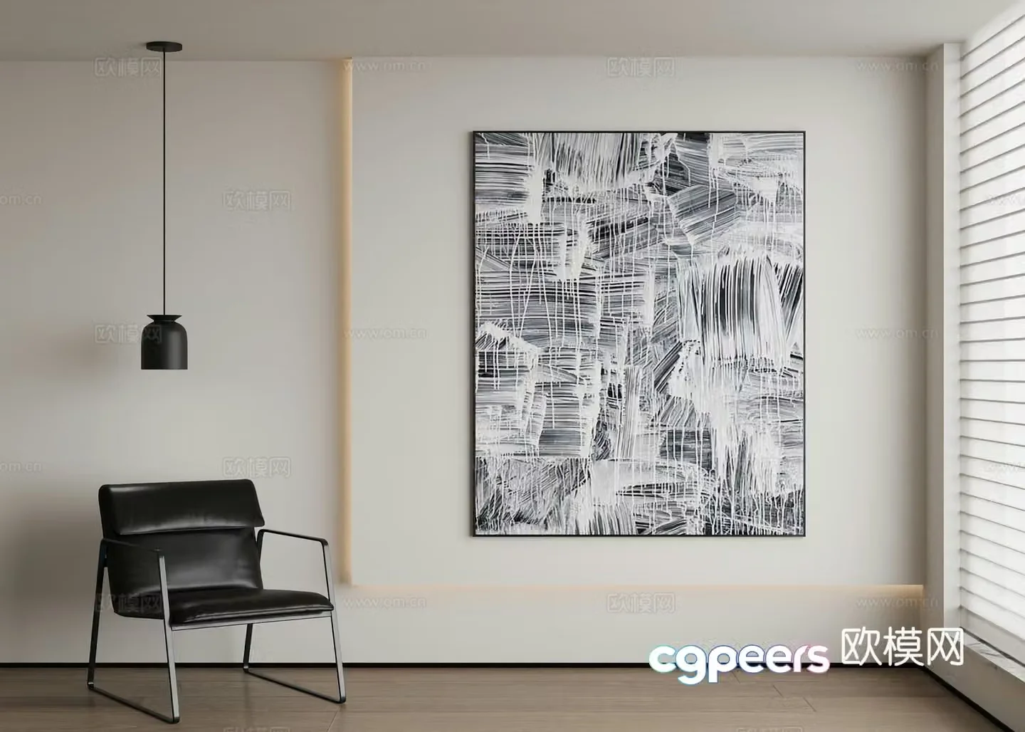 Modern decorative painting abstract painting 3d model