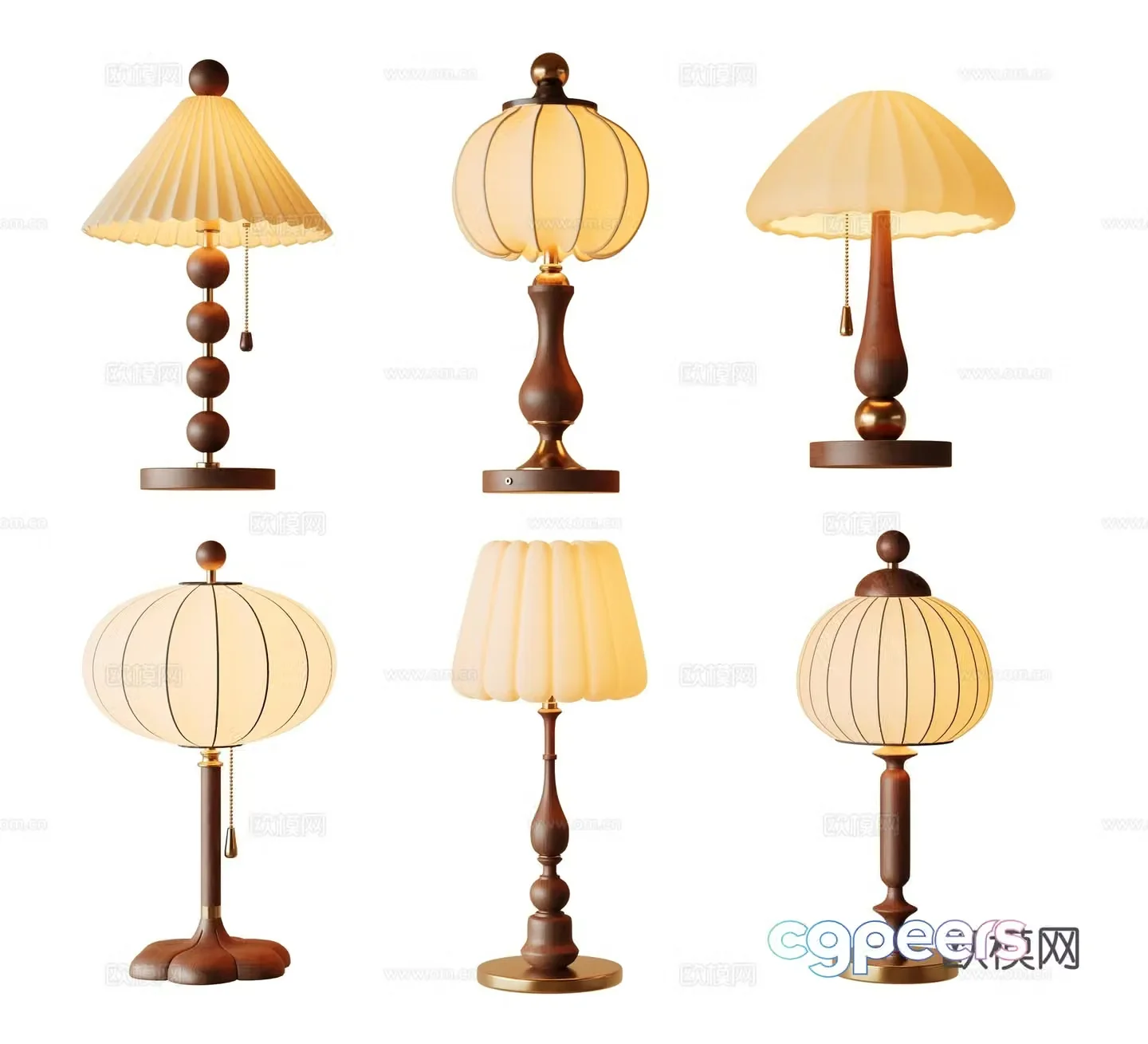 Medieval style table lamp bedside table lamp 3d model