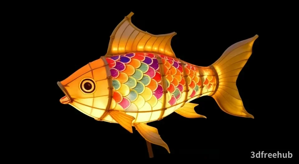 A Fish-Shaped Lantern 3D Model – 1436 – VRAY Render