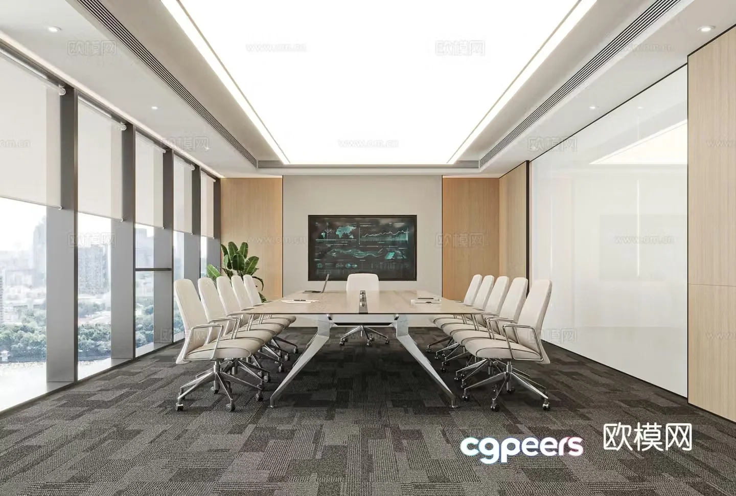 Modern conference room 3d model