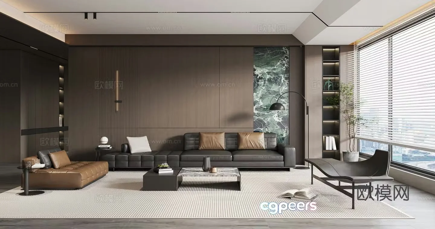 Modern Italian living room 3d model