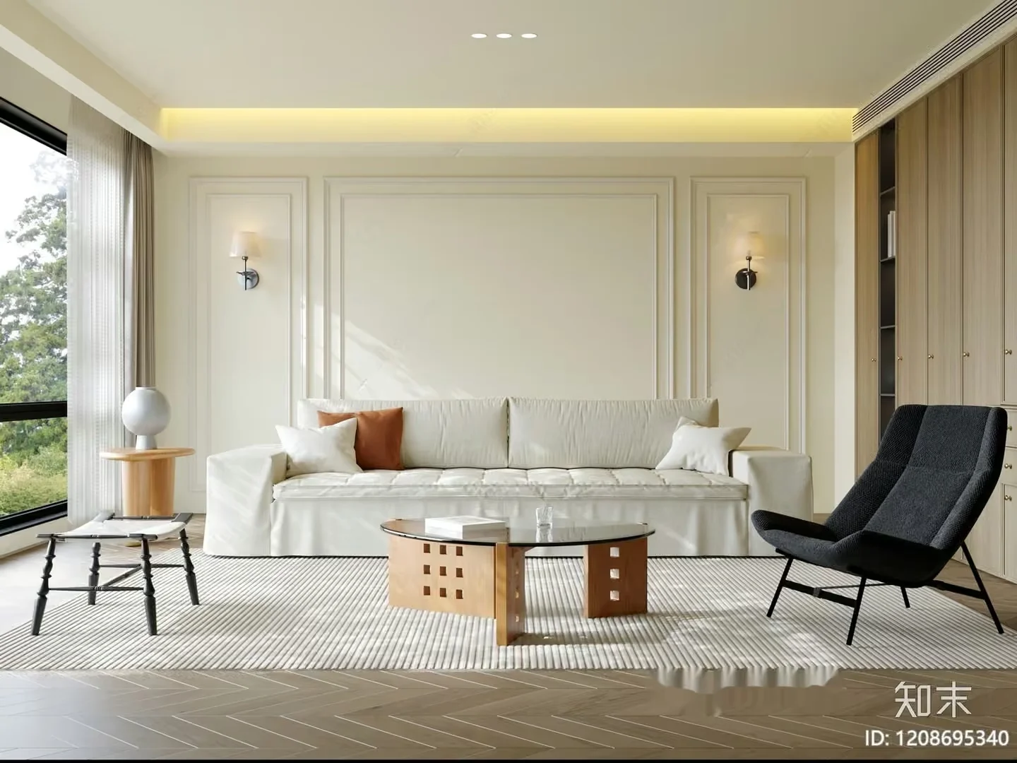 Modern Living Room 3D Model – 605 – VRAY Render
