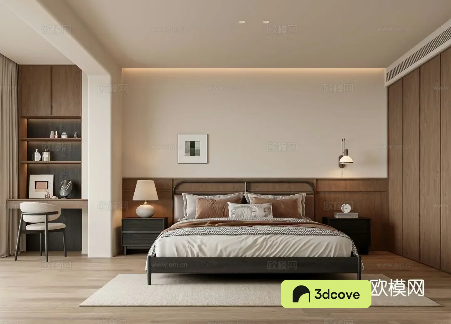 Medium style bedroom French cream style bedroom bay window bedroom master bedroom second bedroom 3d model