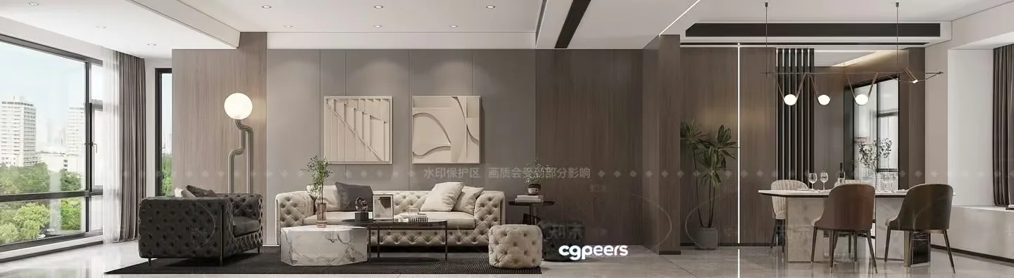 Modern Living Room 3D Model – 20413 – VRAY Render