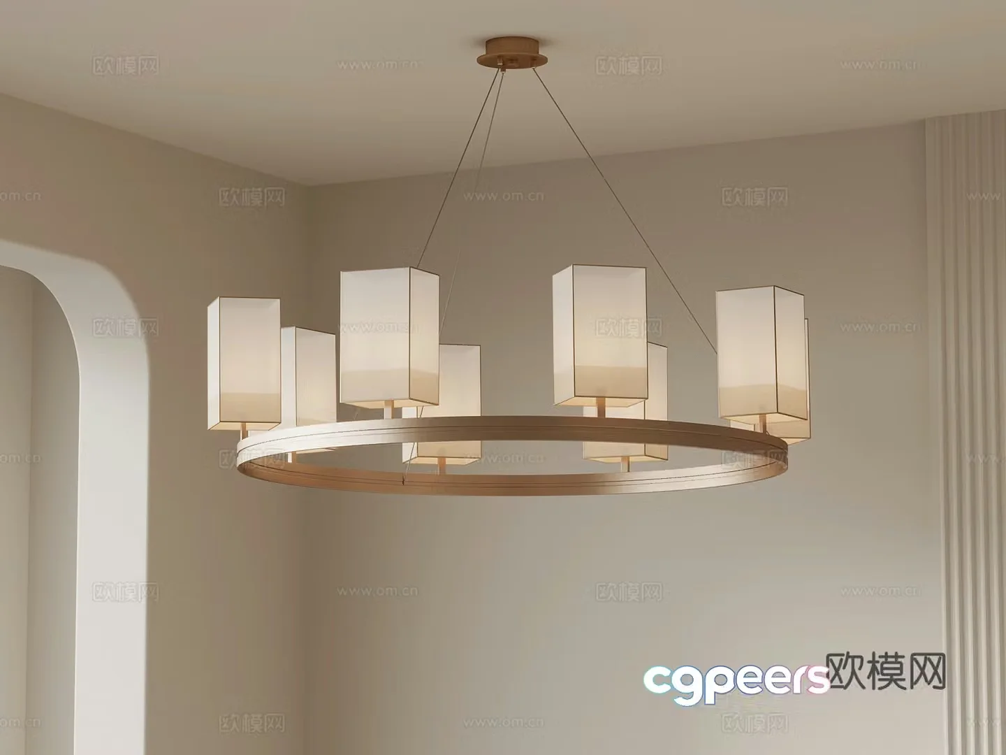 Chandelier New Chinese Chandelier 3D Model