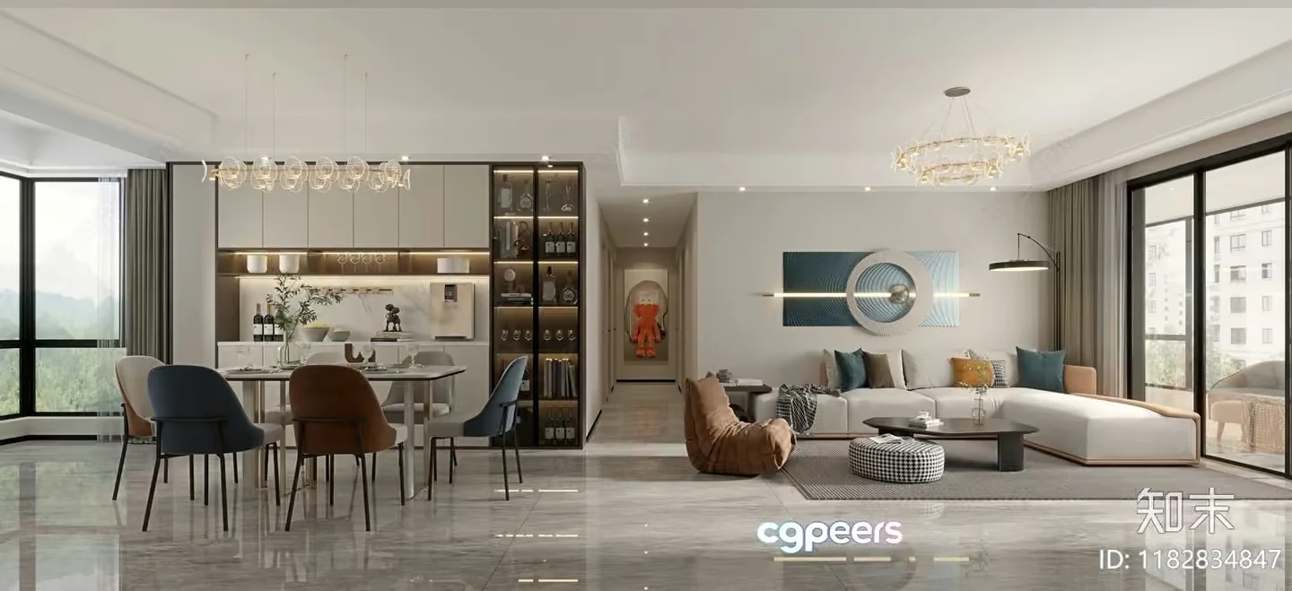 Modern Living Room 3D Model – 10698 – CORONA Render