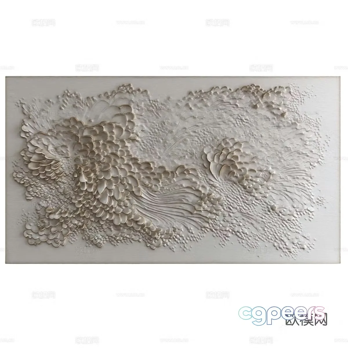 New Chinese bas-relief gypsum hanging decoration 3D model