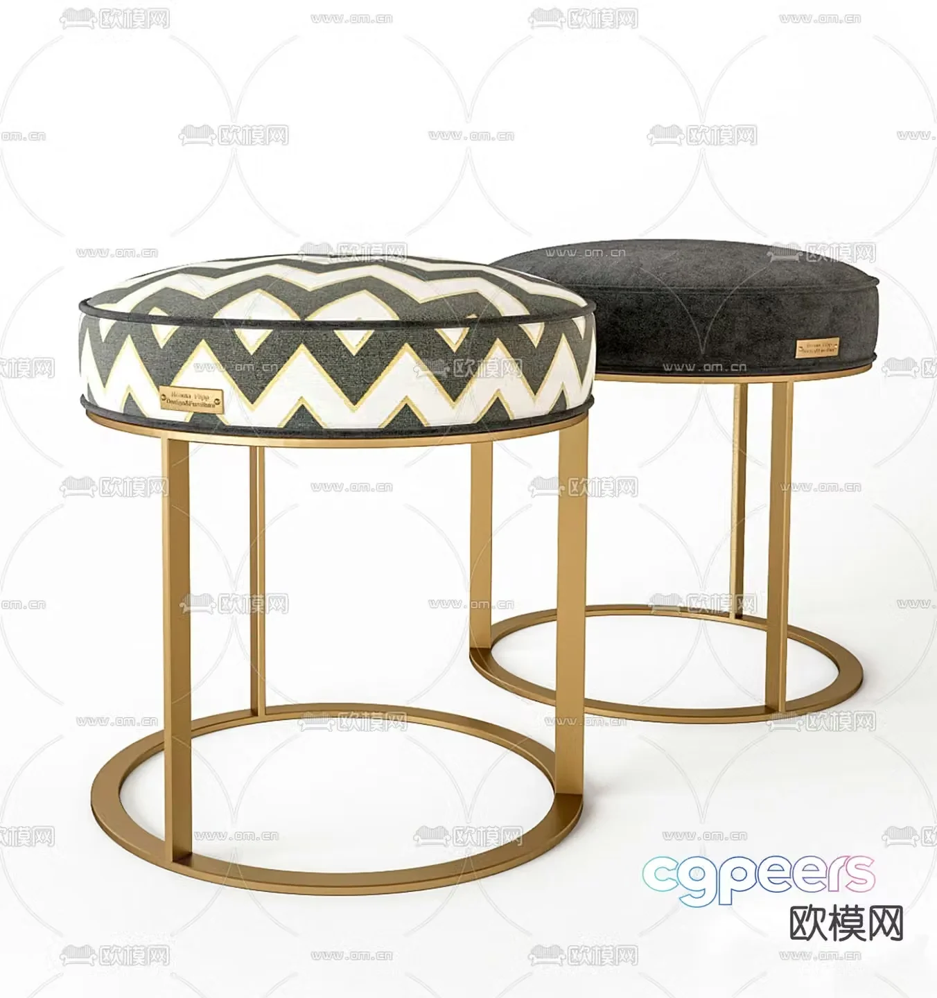 Poof Flipp Rooma light luxury stool low stool round stool 3d model