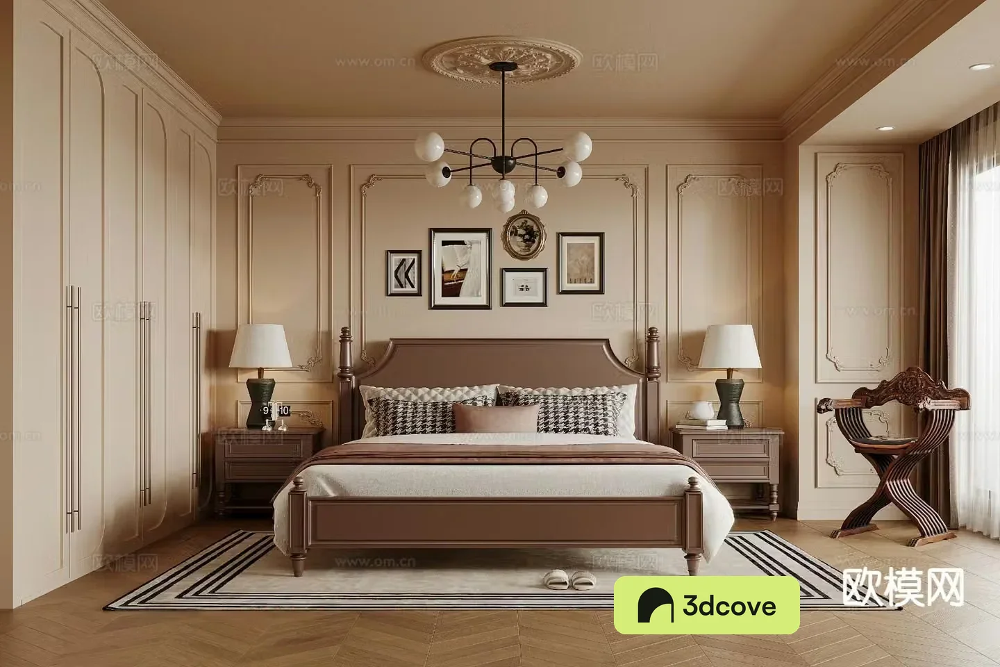 French retro bedroom master bedroom