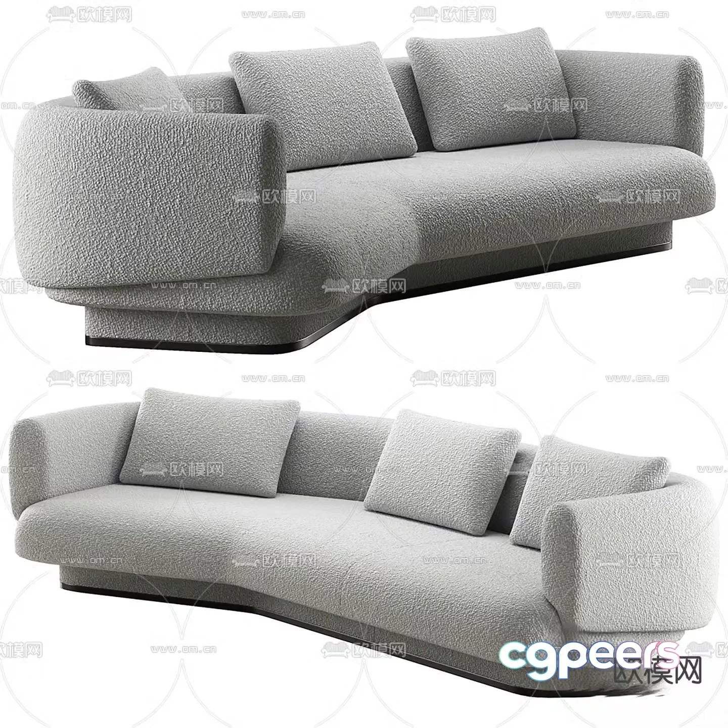 OKHA three seater sofa 3d model