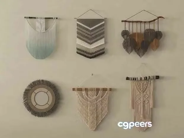 Macrame Wall Hangings 3D Model – 2601 – VRAY Render