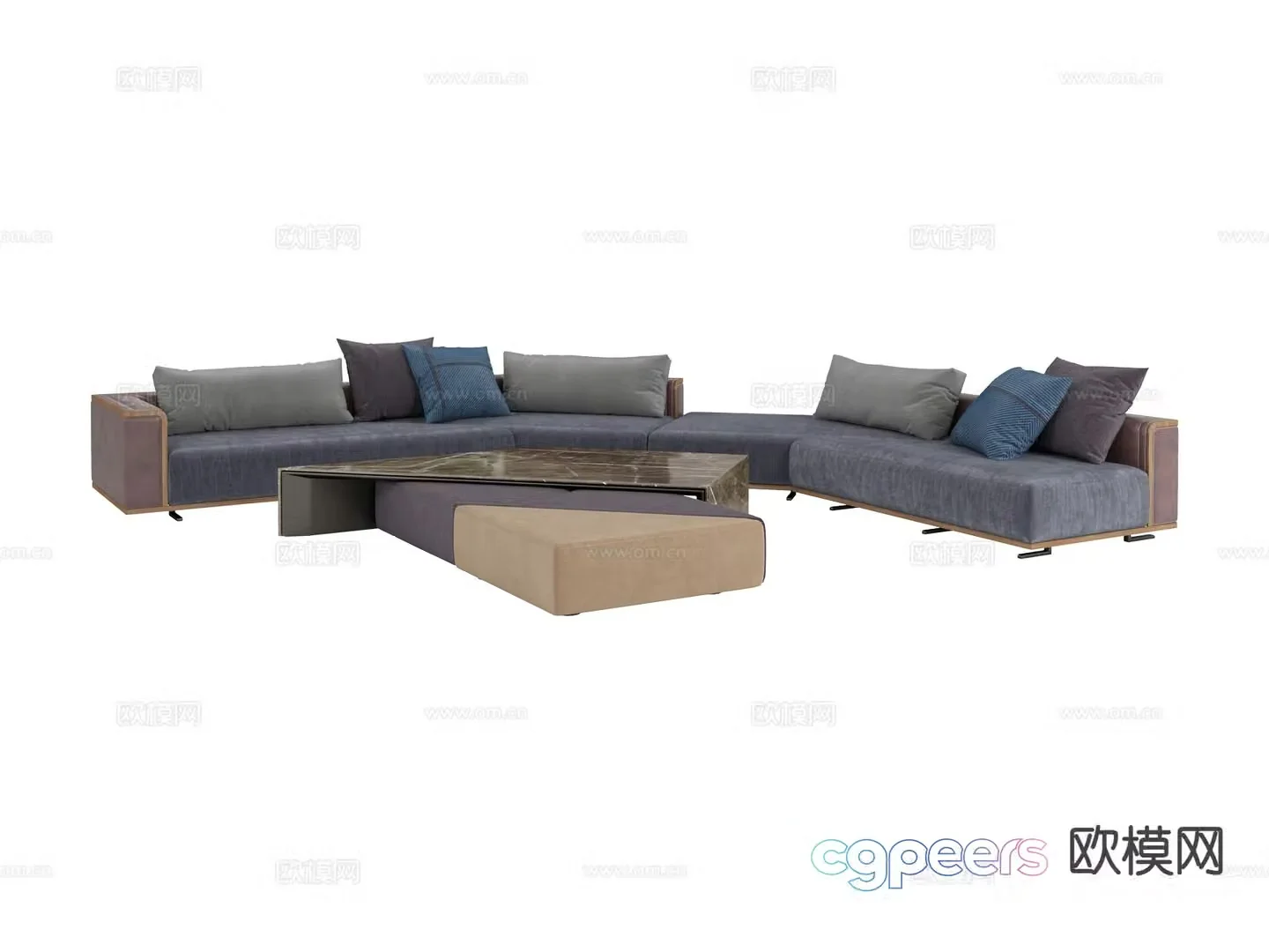 visionnaire italian multi-seat sofa 3d model