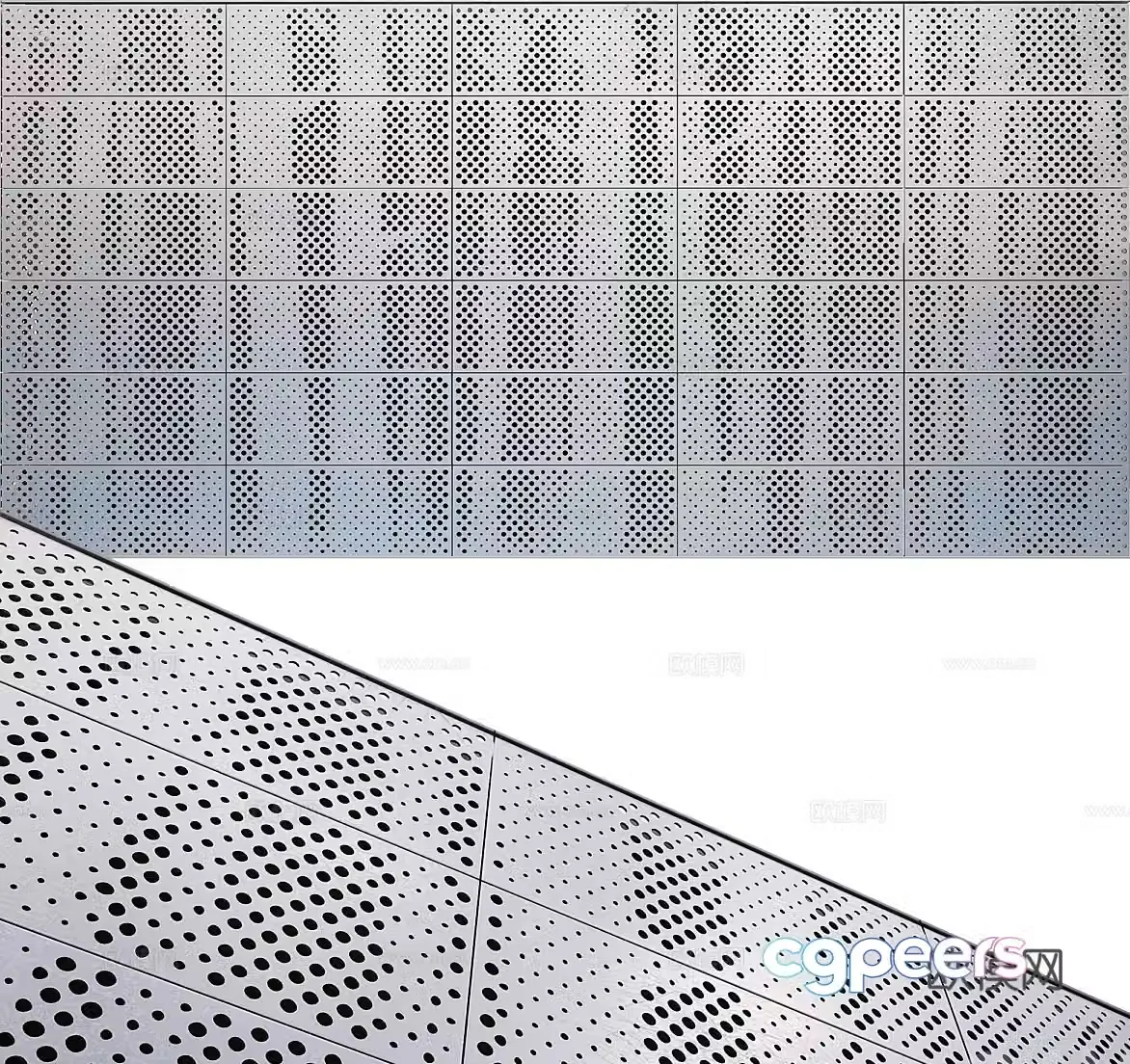 Punching plate Perforated plate Metal wall panel Metal hole plate 3D model