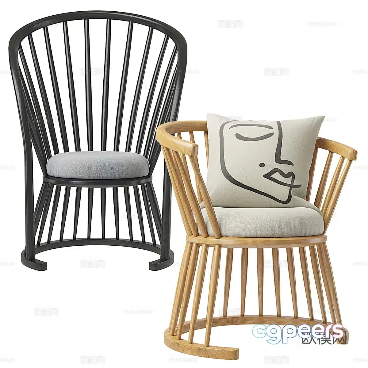 New Chinese casual chair 3D model