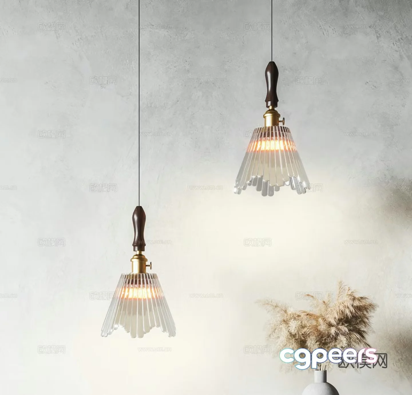Badminton chandelier glass chandelier 3d model
