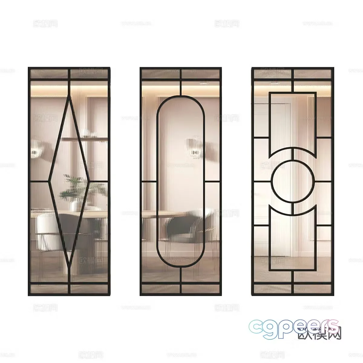 Modern minimalist partition screen partition 3d model