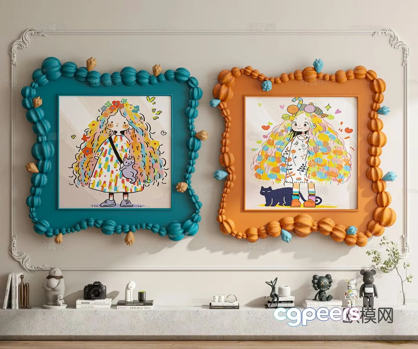 Dopamine children’s hanging painting decorative painting 3D model
