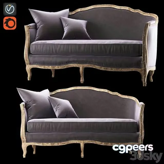 3ds Max Free – SOFA ONDINE SALON BENCH