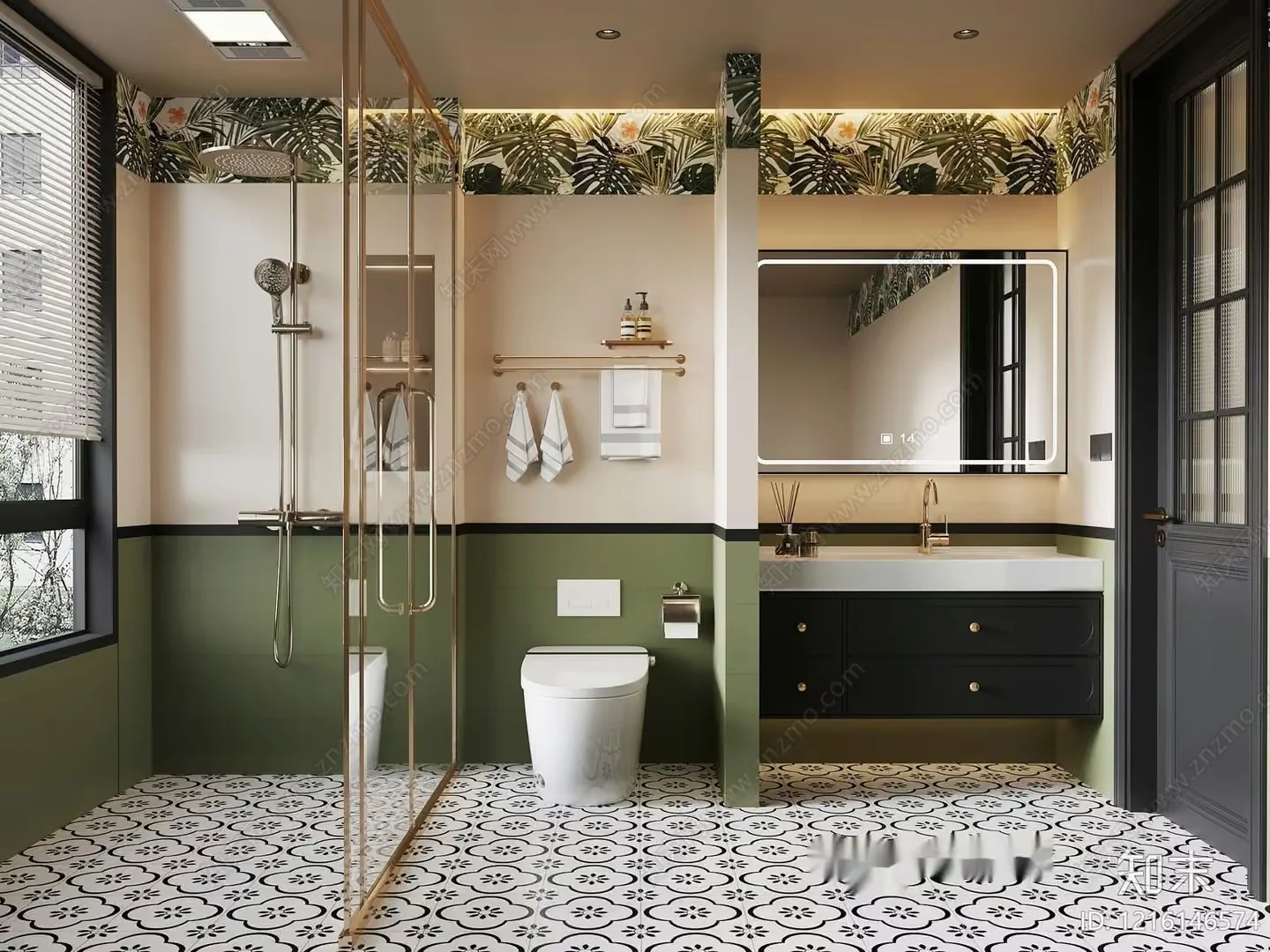 A Modern Bathroom 3D Model – 15339 – VRAY Render