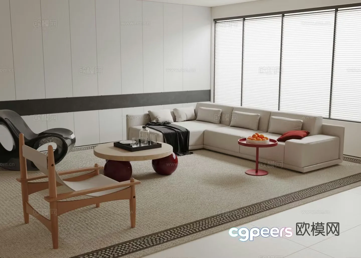 Modern corner sofa modular sofa 3d model