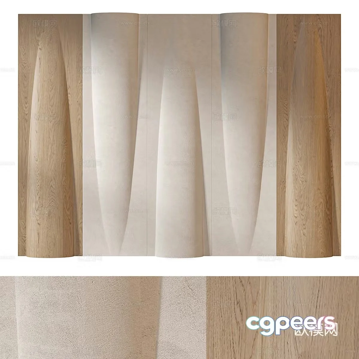 New Chinese style background wall 3d model