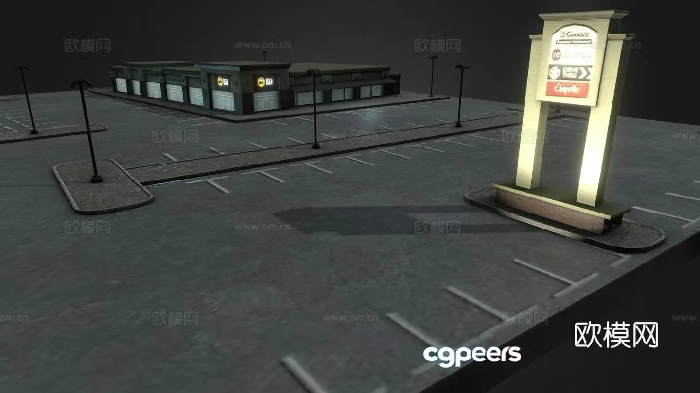 Outdoor parking lot 3d model