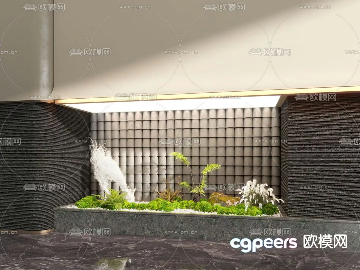 Indoor Landscape Plant Heap Micro Terrain 3D Model