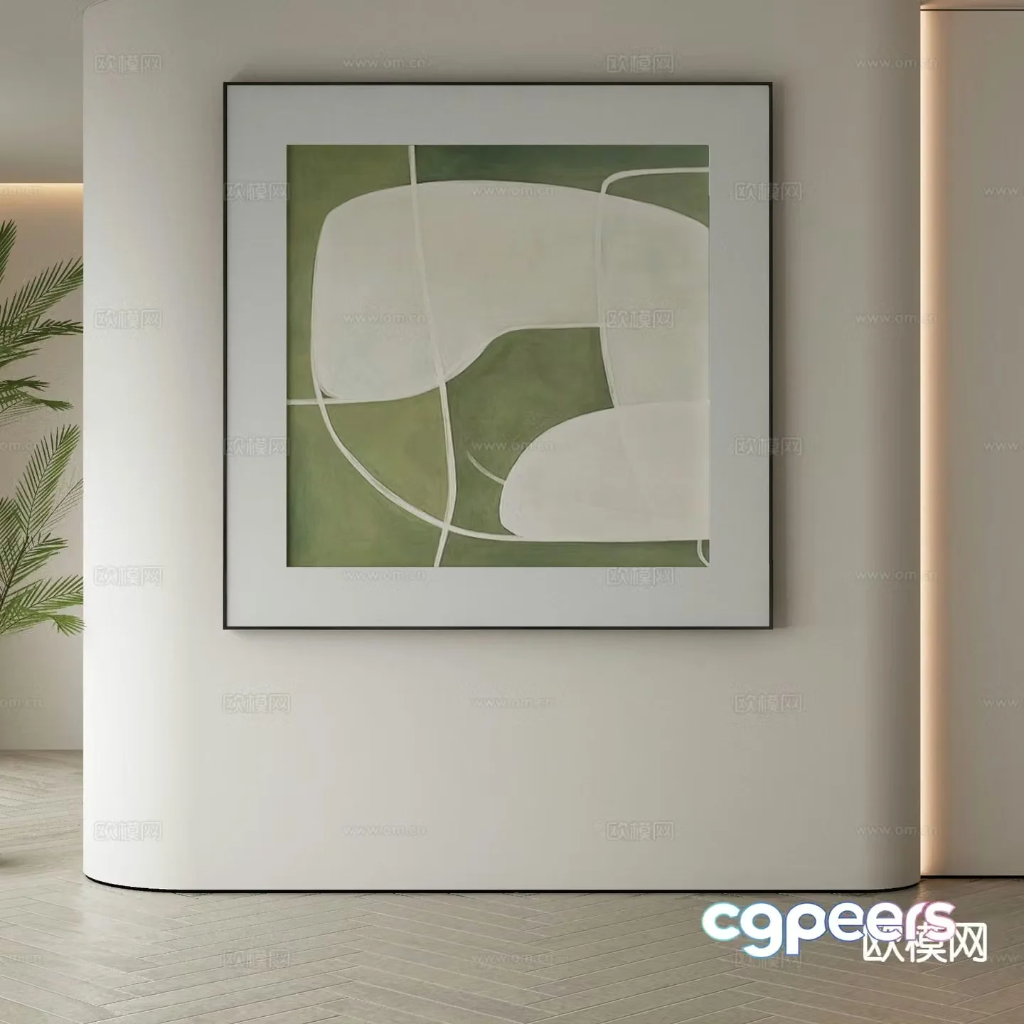 Modern hanging painting decorative painting 3d model