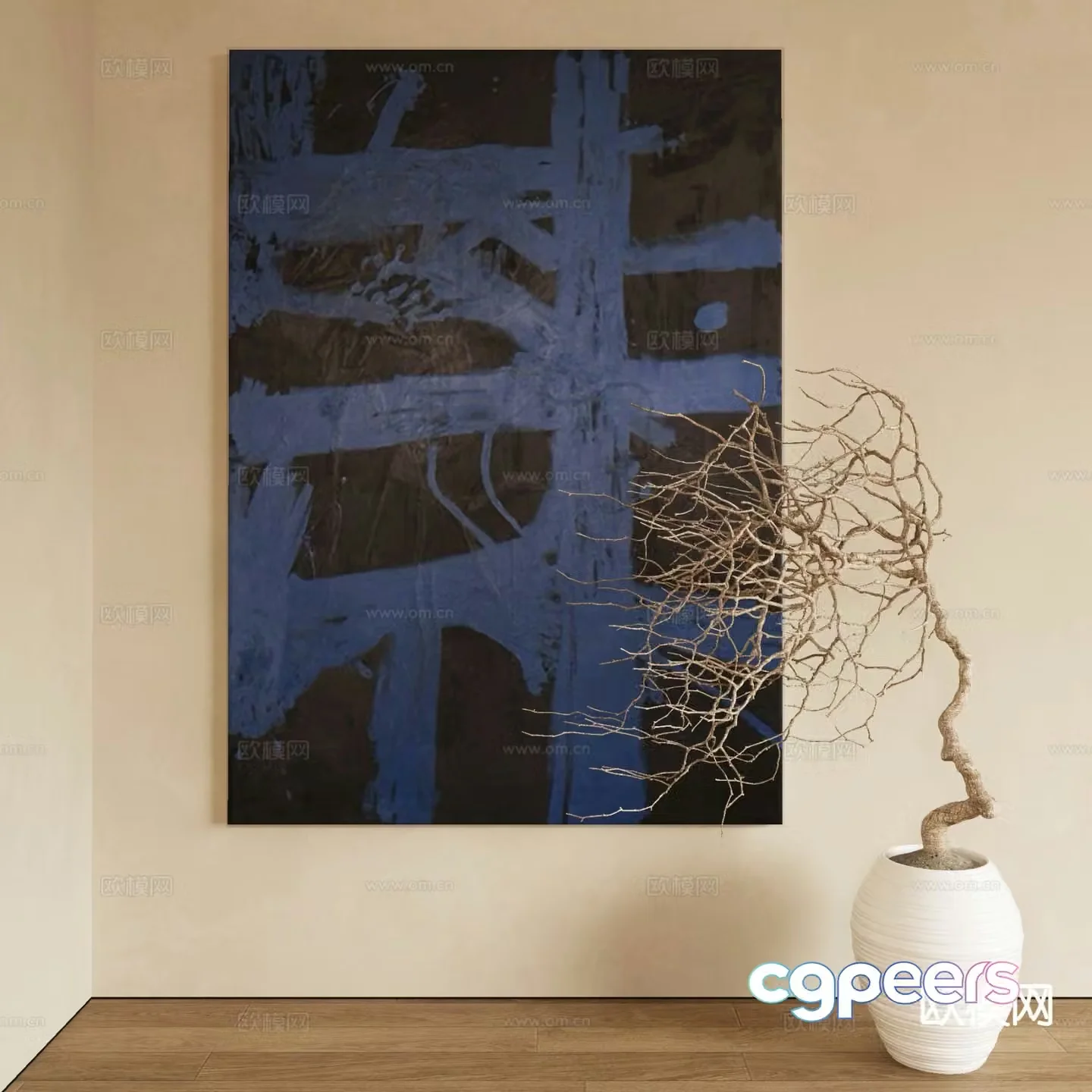Modern decorative painting abstract painting 3d model
