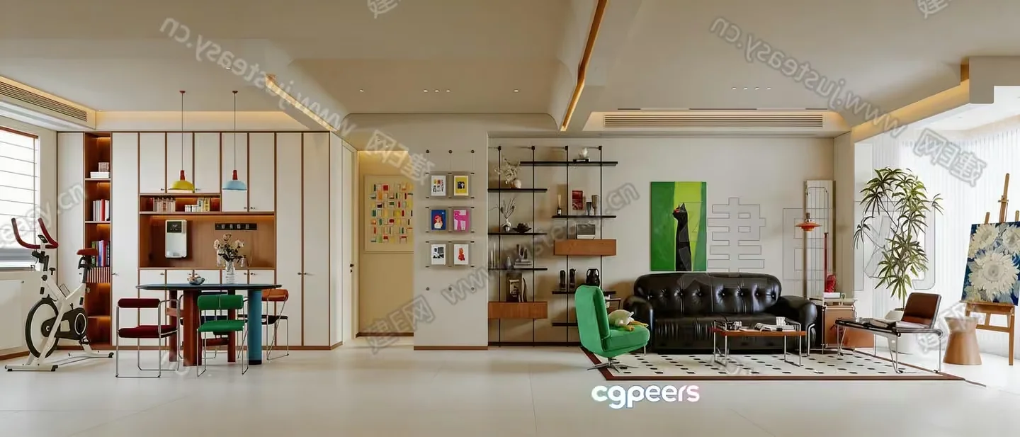 Modern Living Room 3D Model – 10812 – VRAY Render