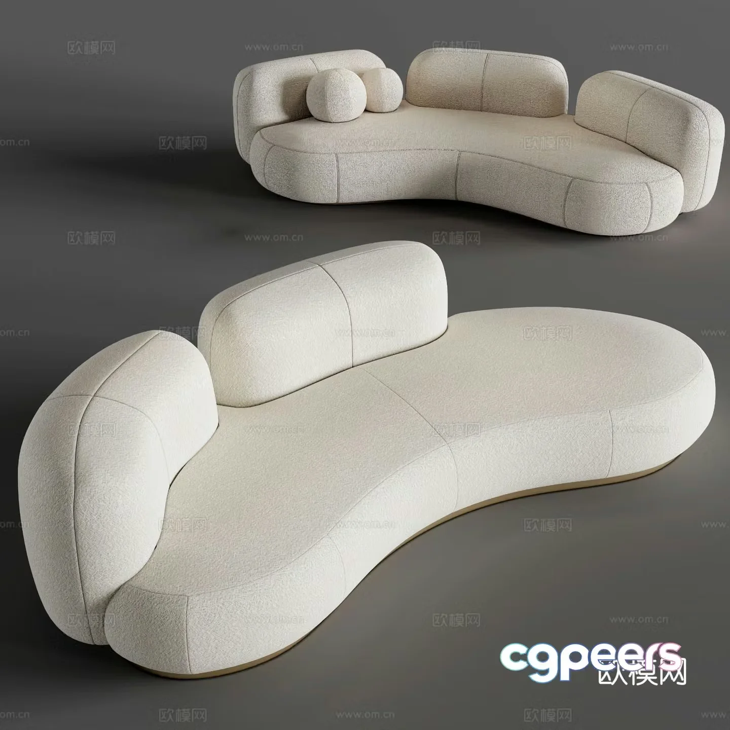Modern curved sofa special shaped sofa 3d model